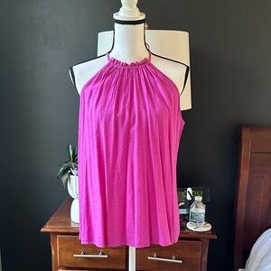 Pink Fuchsia sleeveless halter neck top - Size S